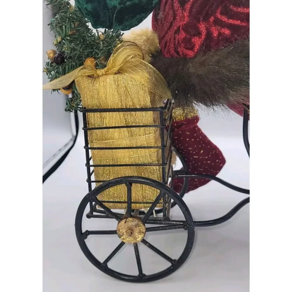 Vintage Large Porcelain Face Santa Claus Riding Tricycle Presents 16